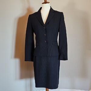 Tahari Blue Pinstripe Suit
